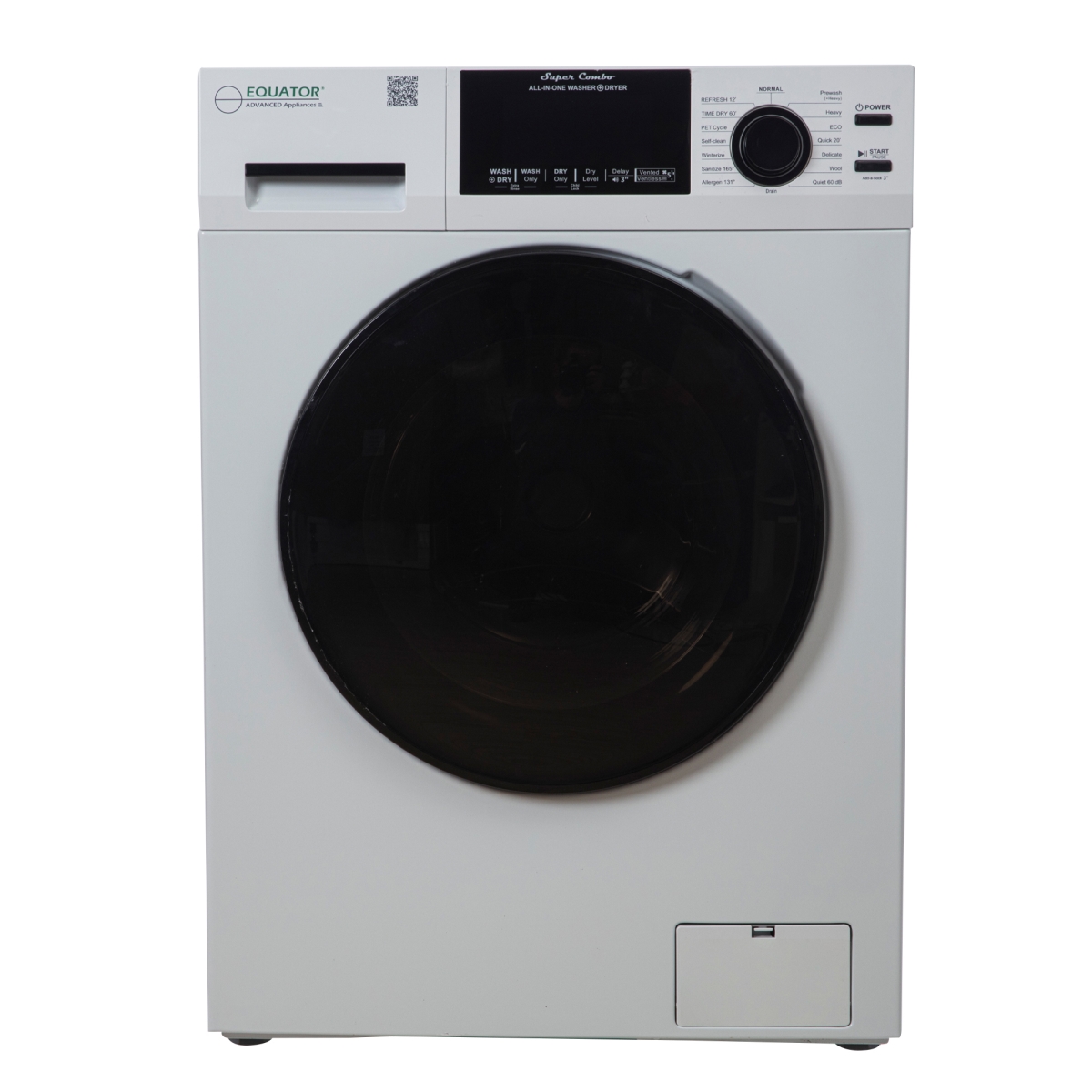 4600 W Equator 1.62 cu.ft./15 lbs All in One Combo Washer Dryer with Pet Cycle in White -  Equator Advanced Appliances, EZ 4600 W