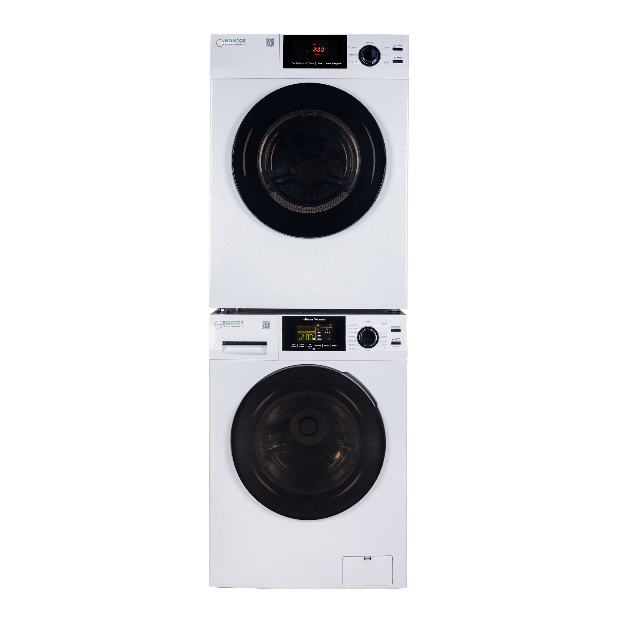 EW 835 + ED 880 Equator 1.9cf 110V Washer and 4 cf 220V Vented Sensor Dryer with Reversible door -  Equator Advanced Appliances