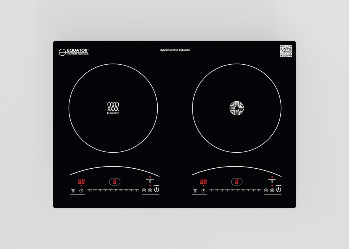 Picture of Equator Advanced Appliances EHC 20211 Equator 120V 20 inch 1 Induction and 1 Ceramic Electric Hybrid Cooktop&#44; Black