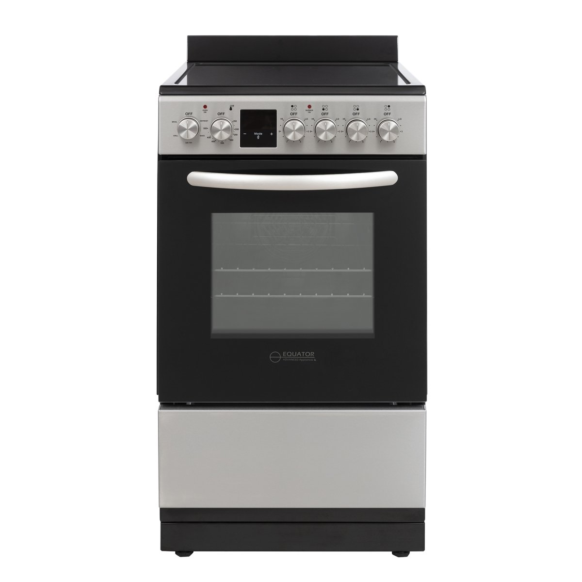 Picture of Equator Advanced Appliances ECR 204 Silver Equator 20 Freestanding 4 Burner Electric Cooking Range+Convection Oven Sliver