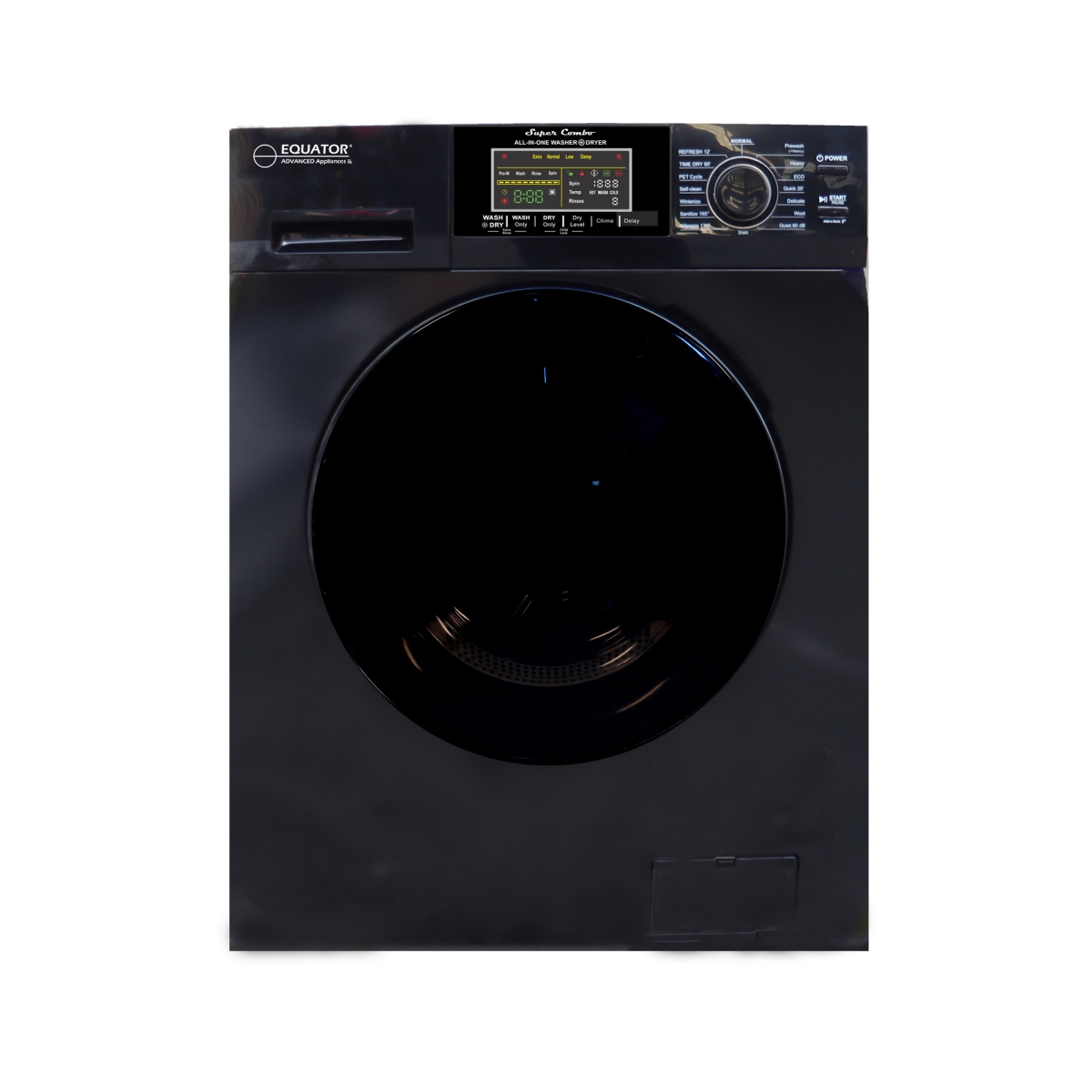 EZ 4800 V Black Equator All-in-One Washer Dryer VENTED-DRY 30% FASTER than Condense 15lb 110V -  Equator Advanced Appliances