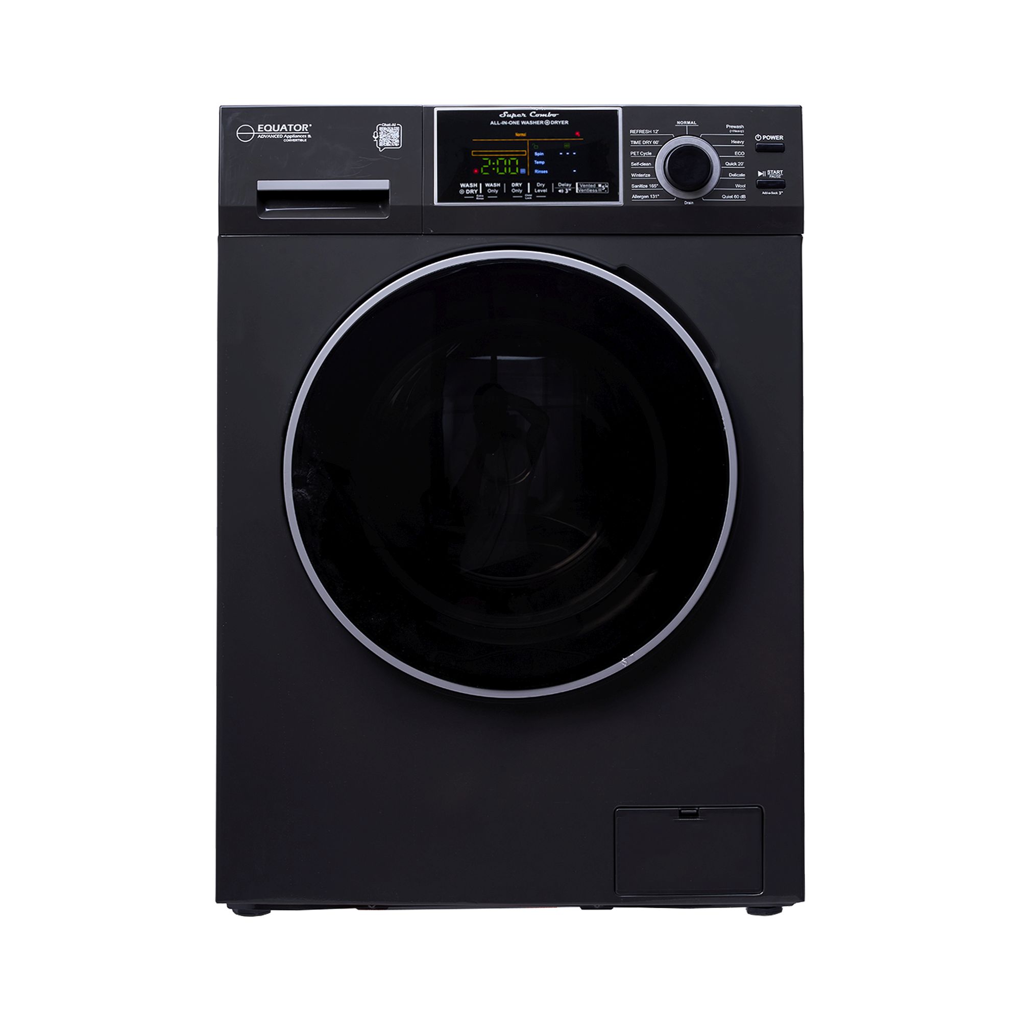 EZ 5500 CV Stormy Grey Equator 18 lbs White Combo Washer Dryer Version 3 with Sanitize Allergen Winterize -  Equator Advanced Appliances