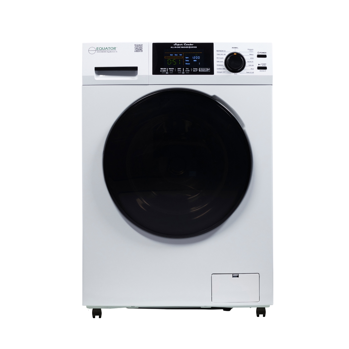 EZ 4600 + PBK 1070 W Equator All-in-One Washer Dryer VENTLESS/VENTED PET 1.62cf/15lbs+Portability Kit -  Equator Advanced Appliances