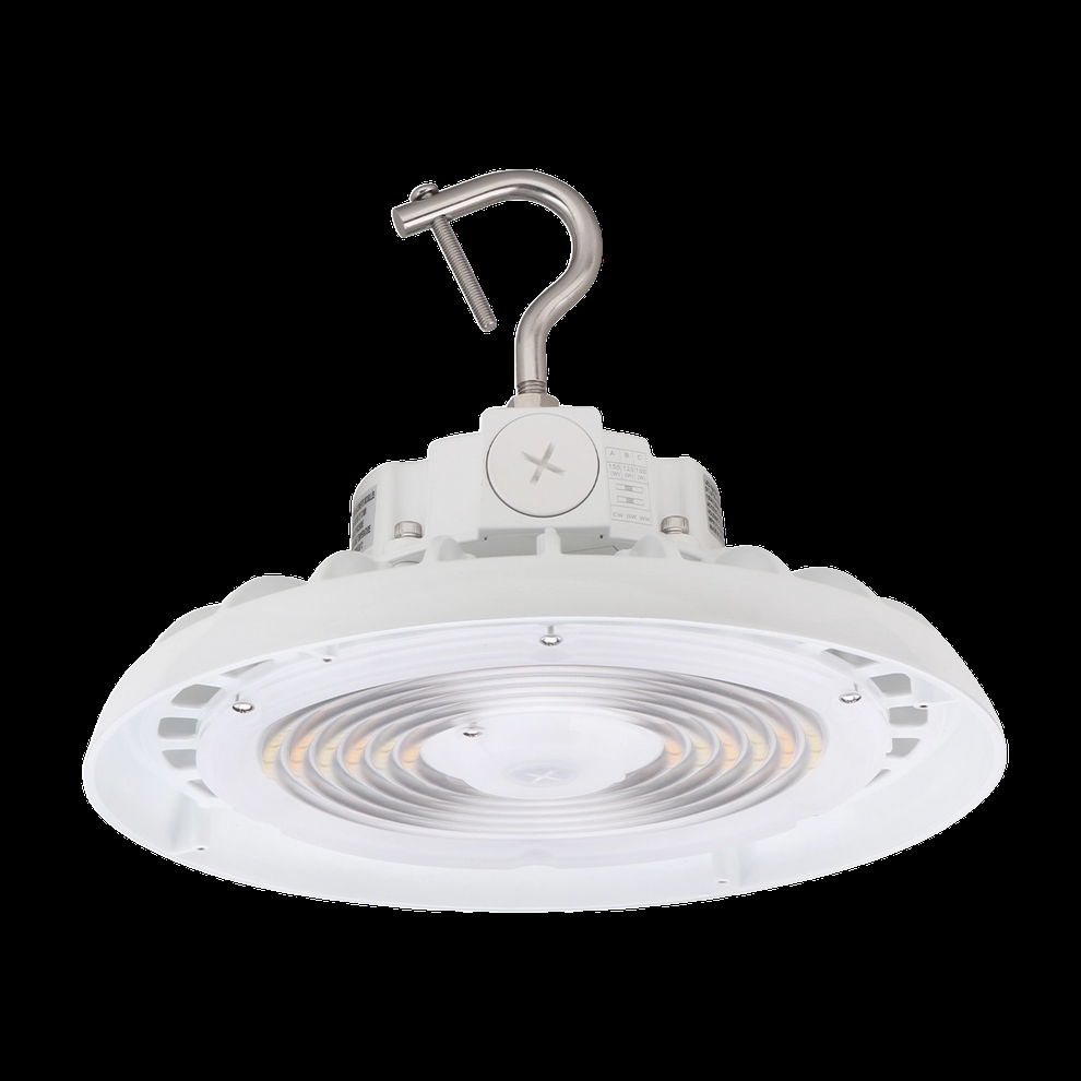 11 in. 150, 200 & 240W 120-277V Correlated Temperature Select Round Integrated LED Dimmable High Bay Light for 3500K, 4000K & 5000K - White