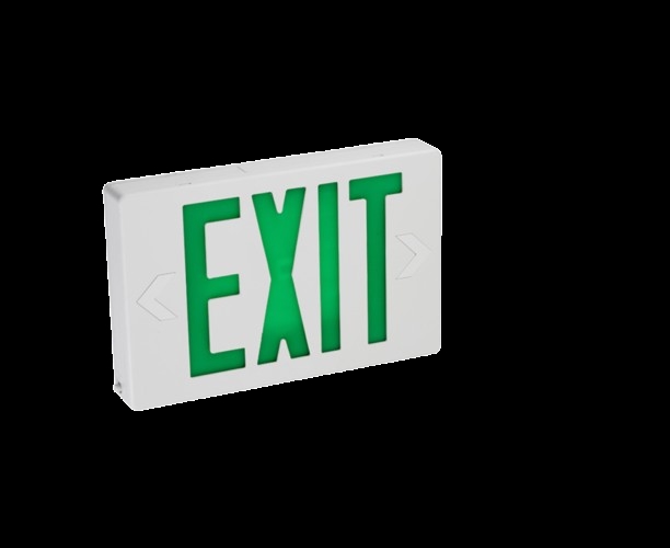 102-12600018-1 Compact Exit Sign, White with Green Letters