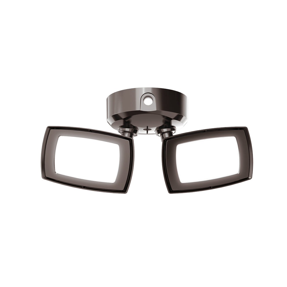 100-50000101-1 4000K 22W Equivalent Integrated LED Bronze Twin Head Security Flood Light Photocell