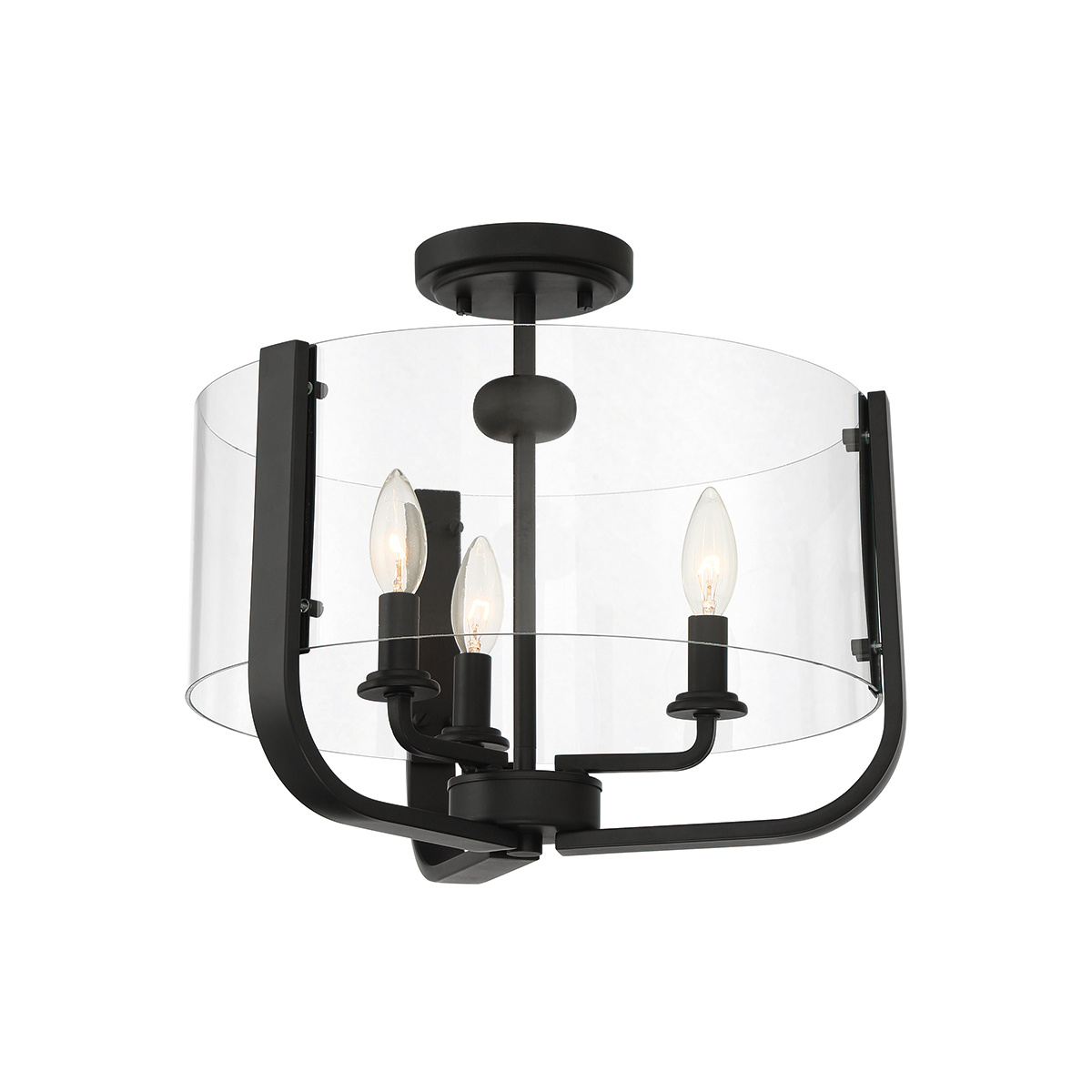 Picture of Eurofase 38156-038 Campisi 3-Light 16 in. Matte Black Clear Glass Flush Mount Ceiling Light