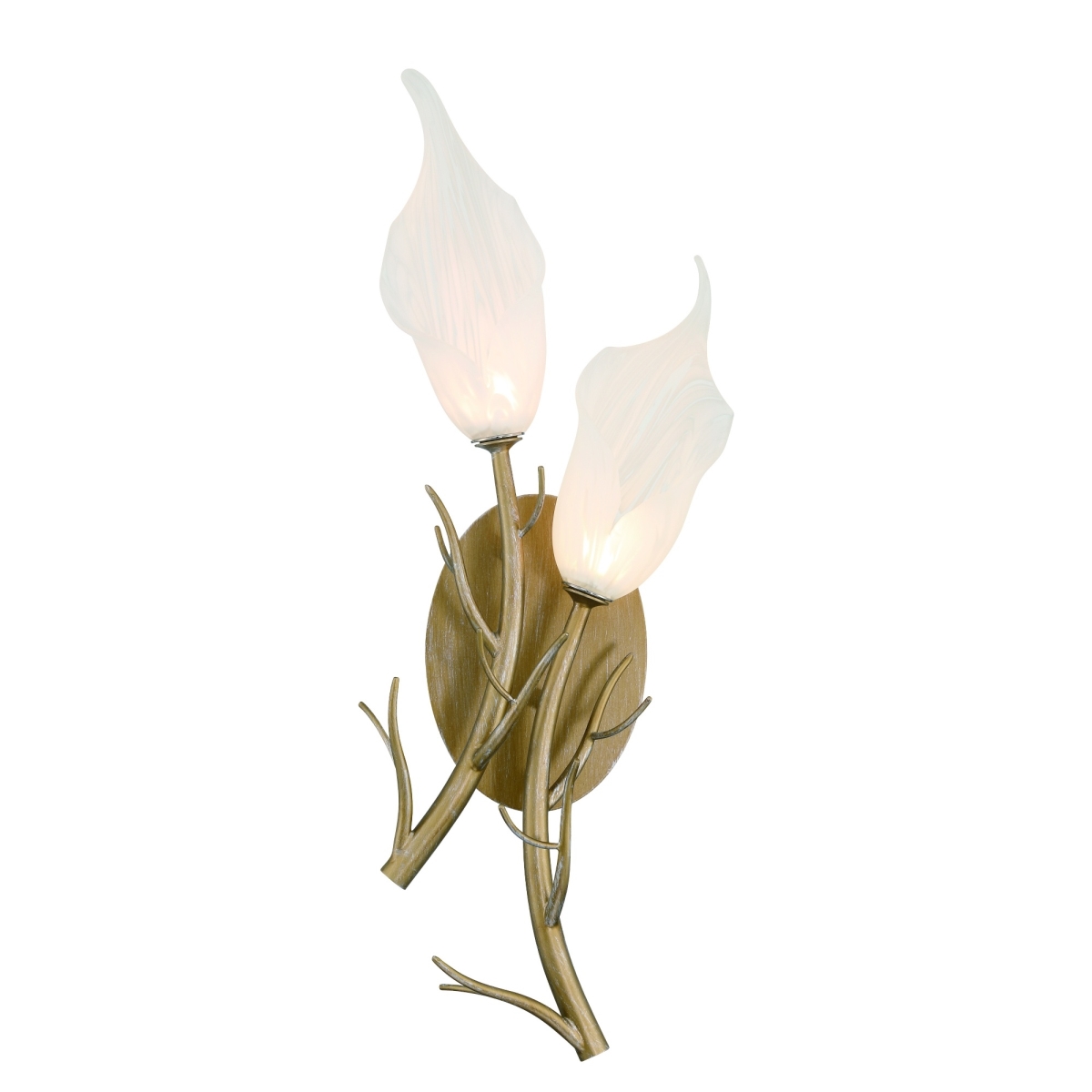 Picture of Eurofase 47228-016 Matera 2-Light 21 in. Antique Gold White Glass Wall Sconce