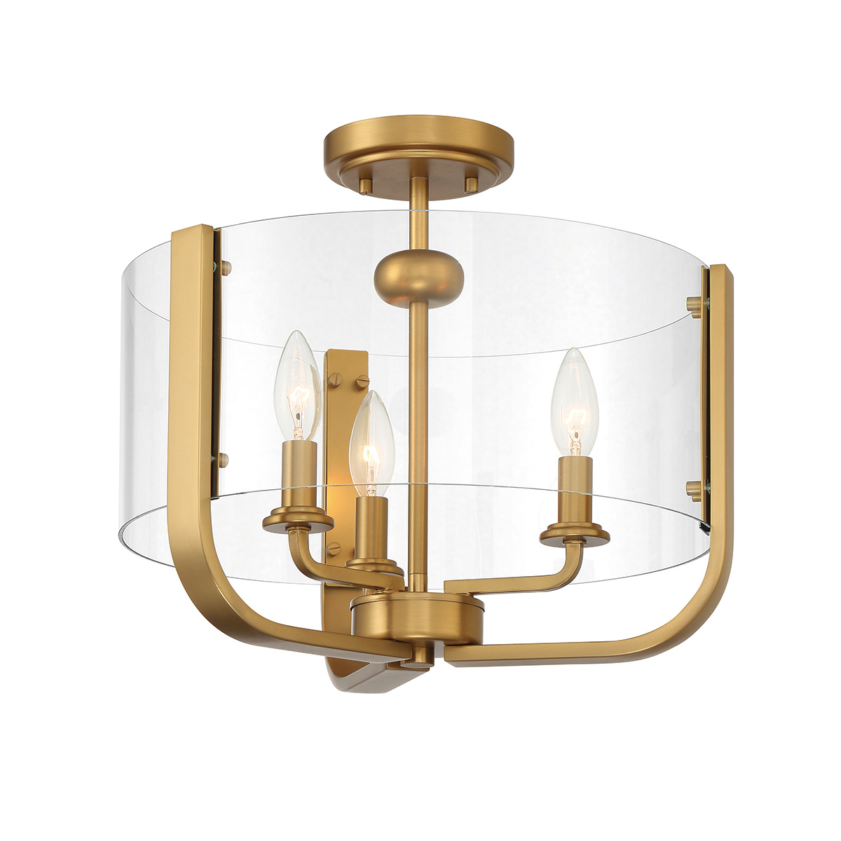 Picture of Eurofase 38156-014 Campisi 3-Light 16 in. Gold Clear Glass Flush Mount Ceiling Light