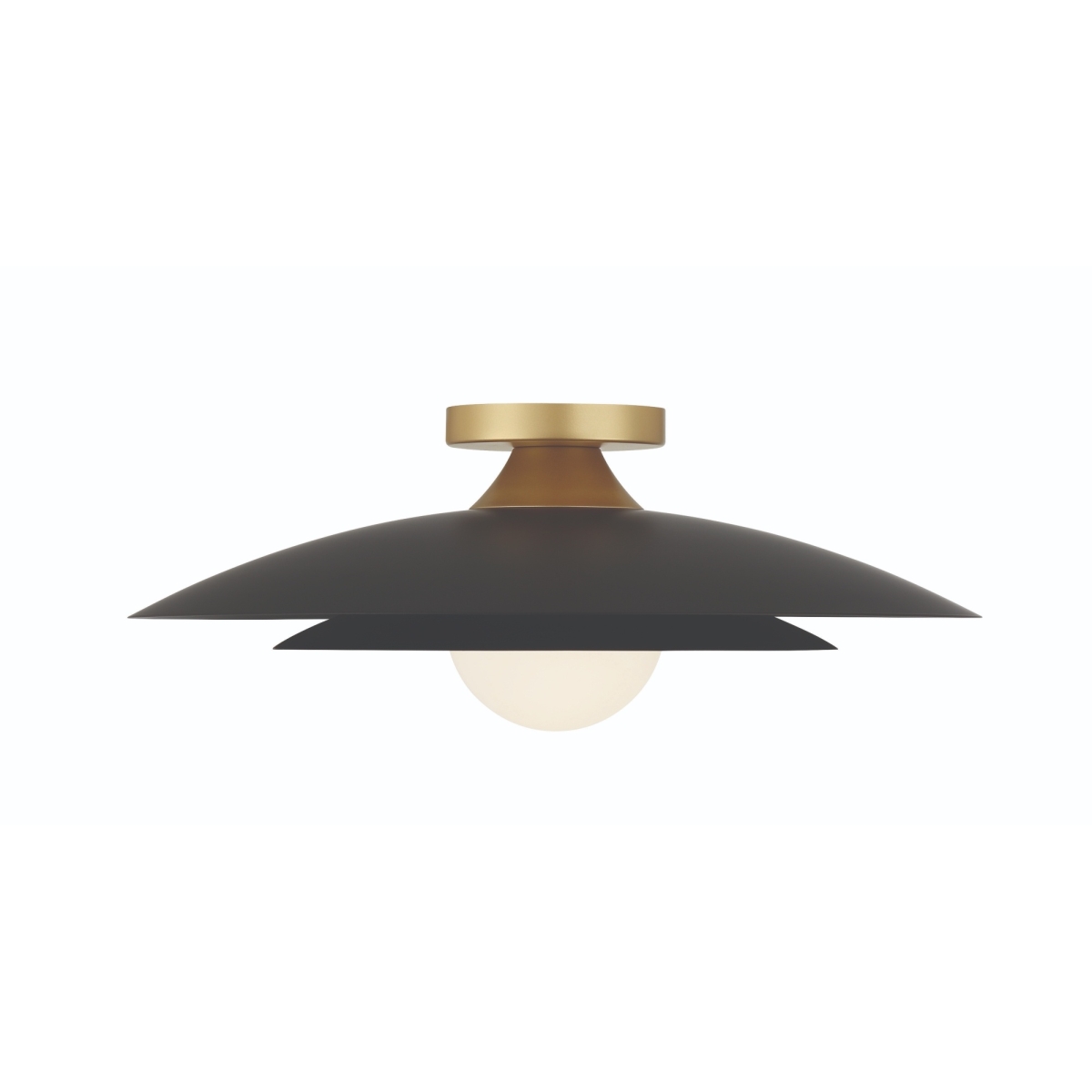 Picture of Eurofase 46815-040 Welsh 18 in. Matte Black White Glass Flush Mount Ceiling Light