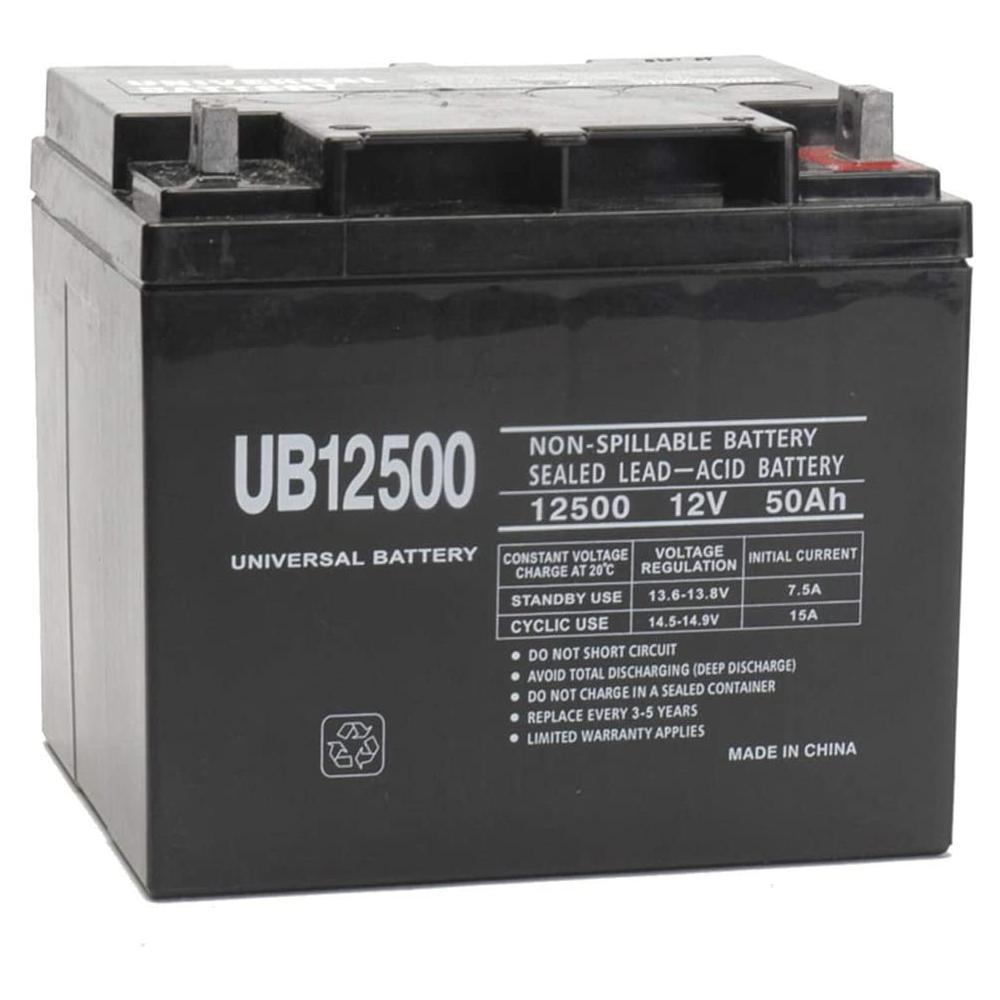 Picture of Premium Power Products BW12500-ER 12V 50A Sealed Lead Acid Battery for Universal AGM&#44; Black