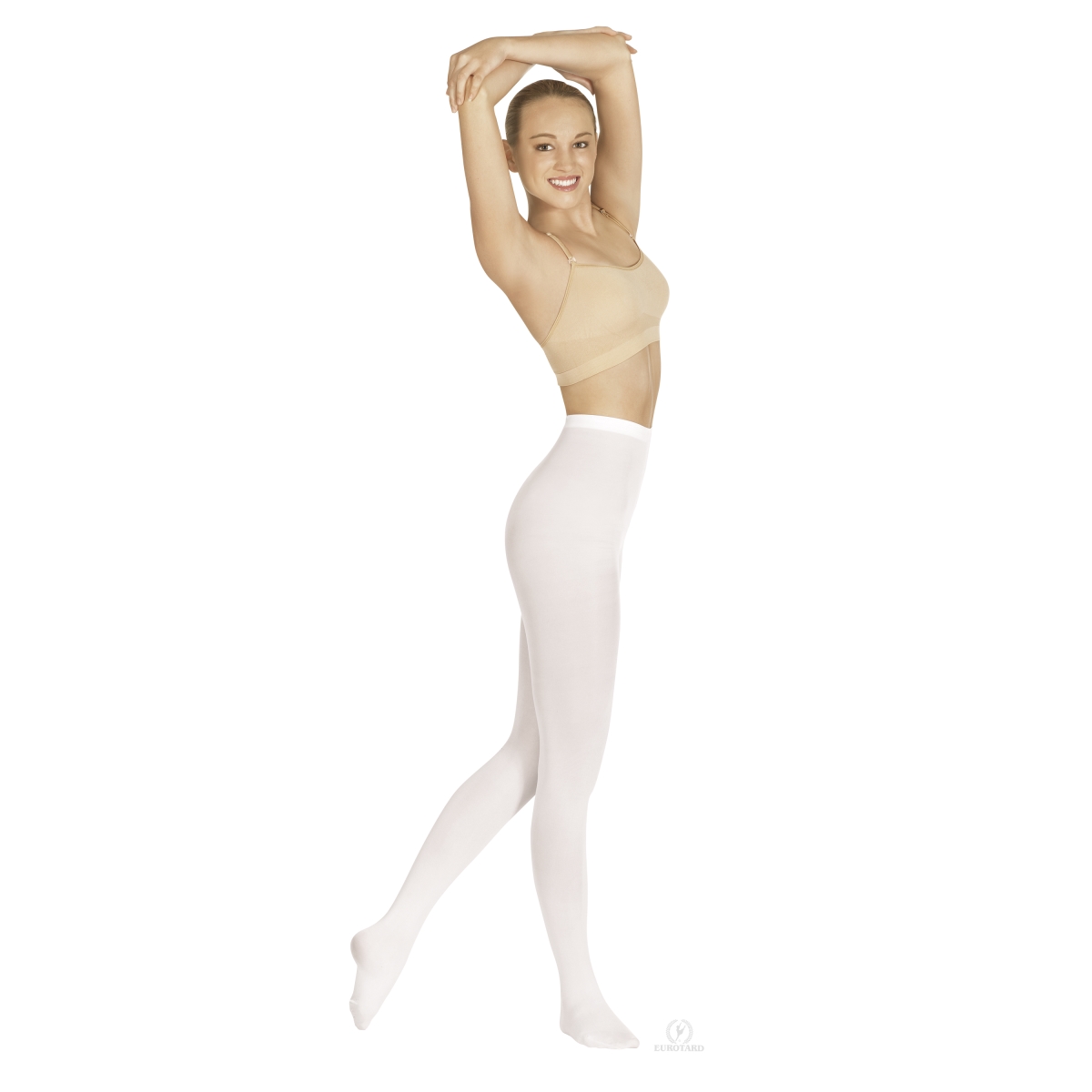 215-W-S-M Intimates Adult Non-Run Footed Tights, White - Small & Medium