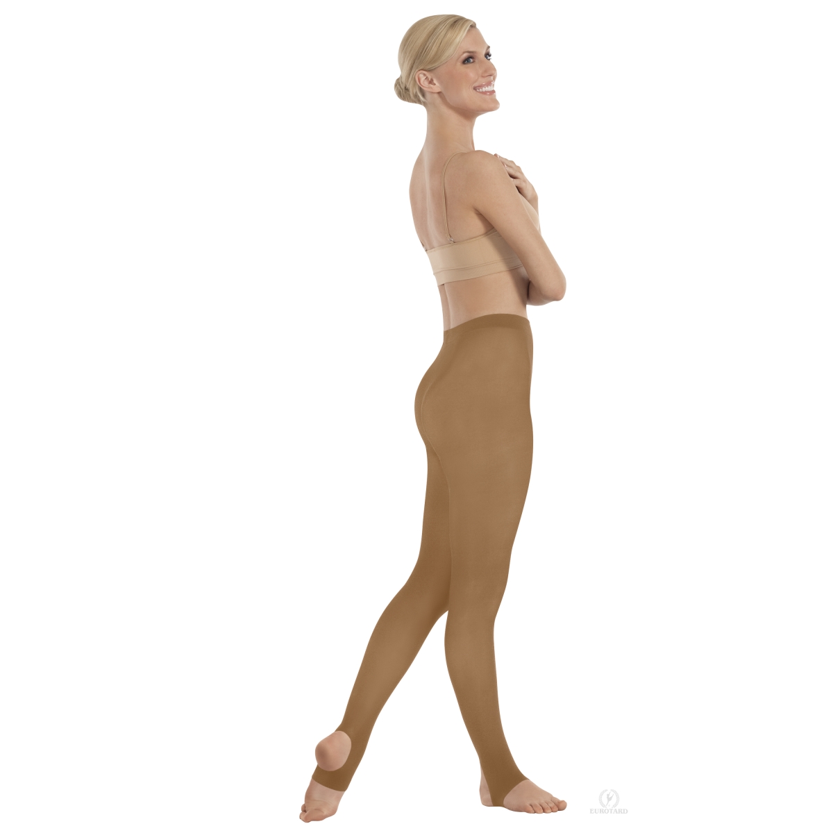 Picture of EuroSkins 217-C-S-M Intimates Adult Non-Run Stirrup Tights, Caramel - Small & Medium