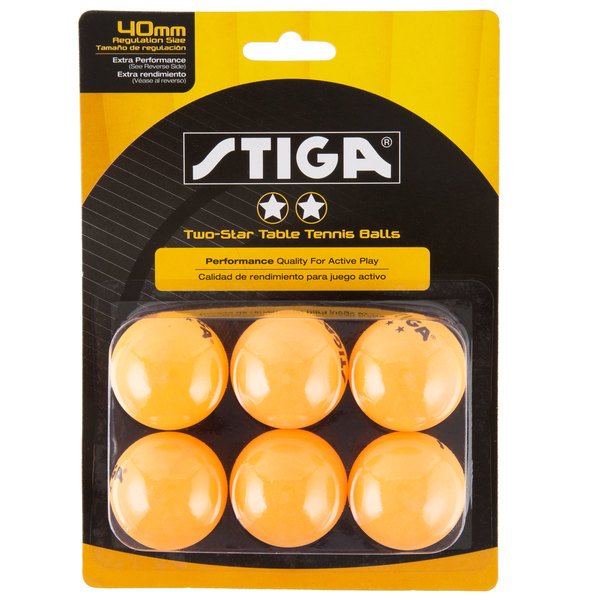 Picture of Stiga T1421 Two-Star Ping Pong Balls&#44; Orange - Pack of 6