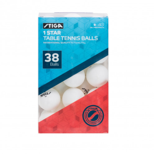 Picture of Stiga T1450 1-Star Table Tennis Balls, White - Pack of 38