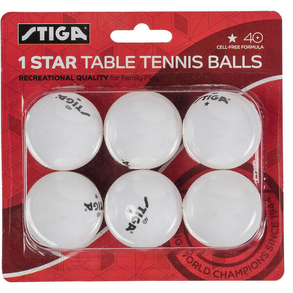 Picture of Stiga T1409 1-Star Table Tennis Balls&#44; White - Pack of 6