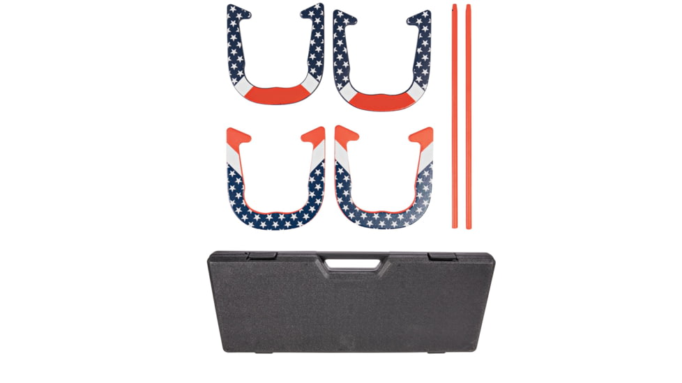 Picture of Triumph 35-7075-3 Patriotic Forged Horseshoe Set&#44; Red&#44; White & Blue