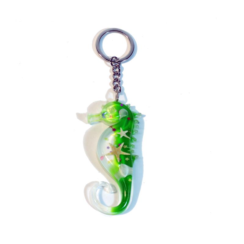 OK6603 Seahorse Shaped Key Chain, Green