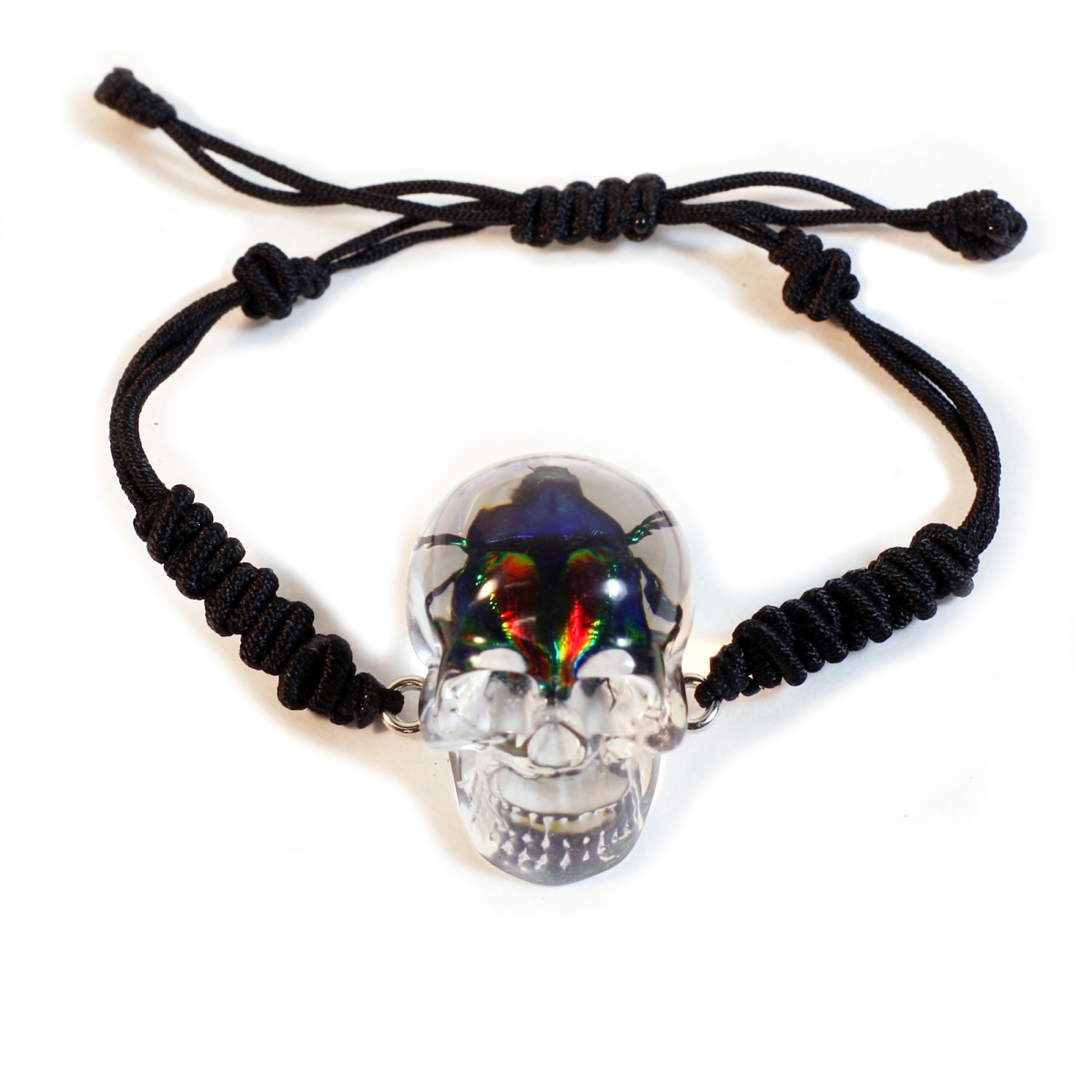 BL112 1 in. Spider Skull Bracelet, Clear