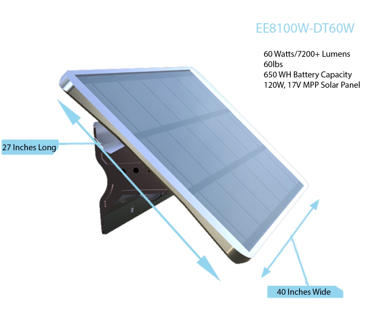 Picture of eLEDing EE8100W-POE650 100W Panel Plus 650WH Battery Only High Voltage Solar Panel with Optimum Wi-Fi Camera System