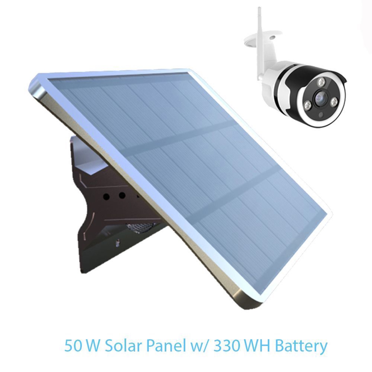 Picture of eLEDing EE870W-POE330-1CAM 70W 330WH Battery Plus 1 Camera High Voltage Solar Panel with Optimum Wi-Fi Camera System
