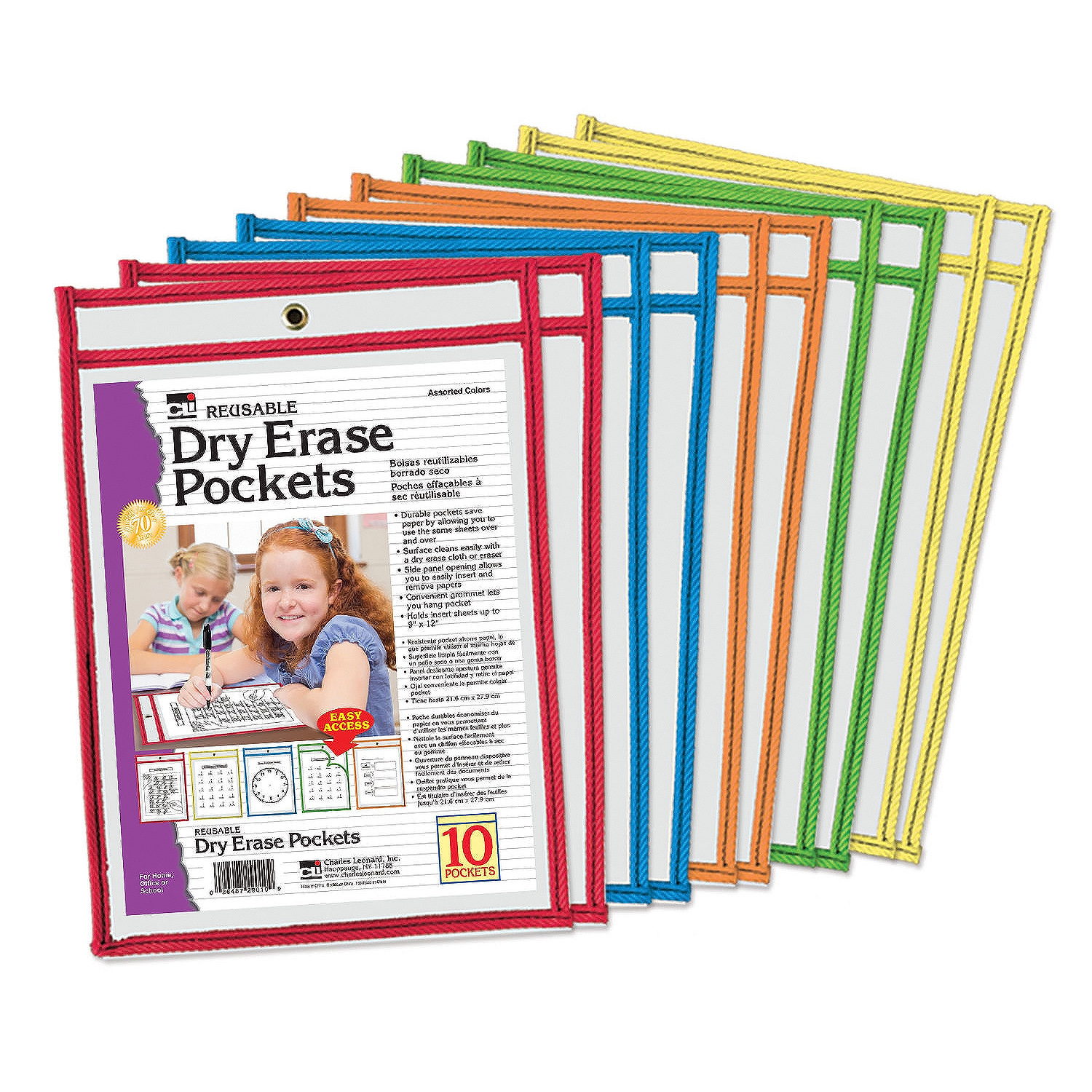 Picture of Charles Leonard CHL29010 9 x 12 in. Reusable Dry Erase Pockets - 10 Set