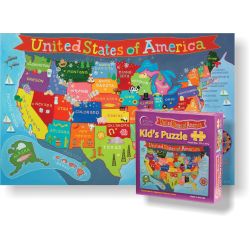 Picture of Round World Products RWPKP02 24 x 36 in. United States Jigsaw Puzzle for Kid