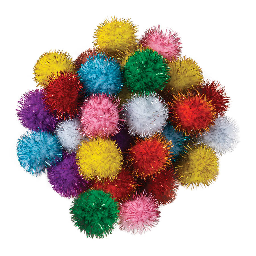 Picture of Pacon PACAC81533 33 mm Glitter Poms Assortment 40 Pieces