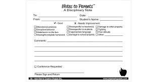 SE-1022 Disciplonary Notes To Parents