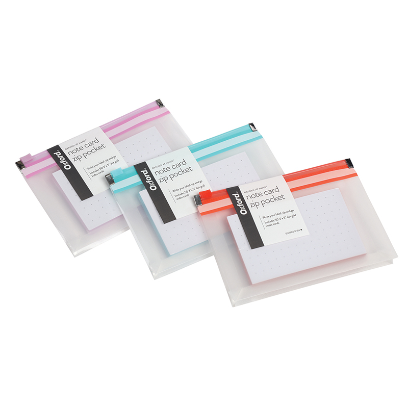 ESS334266M Assorted Colors Note Card Zip Pocket