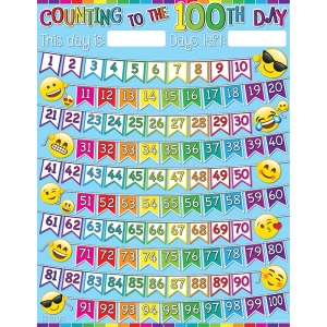 Picture of Ashley Productions ASH92012 100 Days Emoji Smart Chart&#44; 17 x 22 in.
