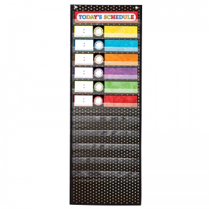 Picture of Carson Dellosa CD-158041 Deluxe Scheduling Gold Polka Dot Pocket Chart