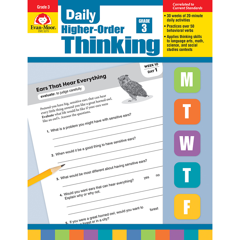 Picture of Evan-Moor EMC3273 Daily Higher-Order Thinking&#44; Grade 3