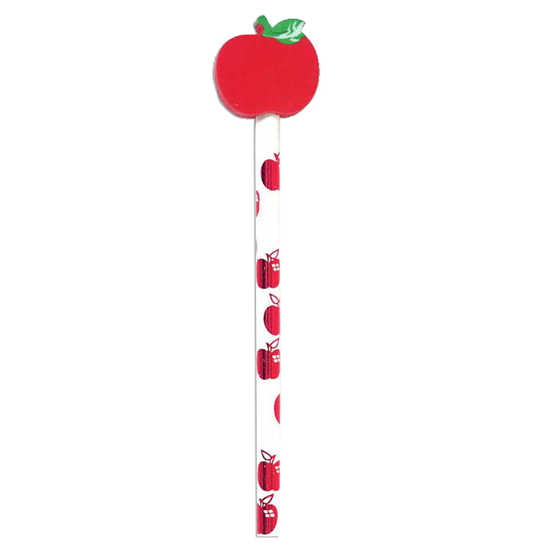 Moon Pencil + Eraser Topper Write-Ons, Apple, PK36
