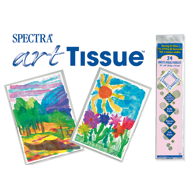 Spectra? PAC59042BN Deluxe Bleeding Art Tissue, Baby Pink, 20" x 30", 24 Sheets Per Pack, 5 Packs