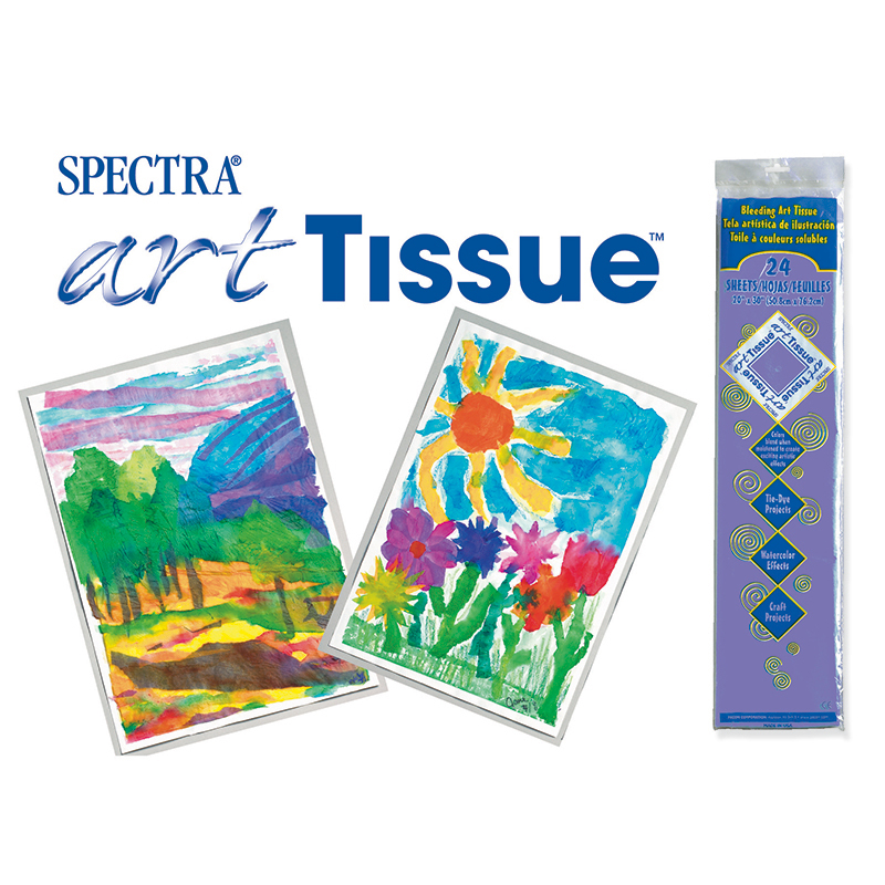 Spectra? PAC59072BN Deluxe Bleeding Art Tissue, Purple, 20" x 30", 24 Sheets Per Pack, 5 Packs
