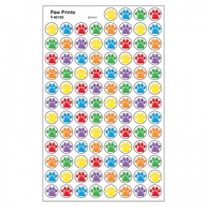 TREND enterprises, Inc. T-46195BN Paw Prints superSpots Stickers, 800 Per Pack, 12 Packs