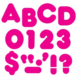 TREND enterprises, Inc. T-477BN Deep Pink 4" Casual Uppercase Ready Letters, 6 Packs