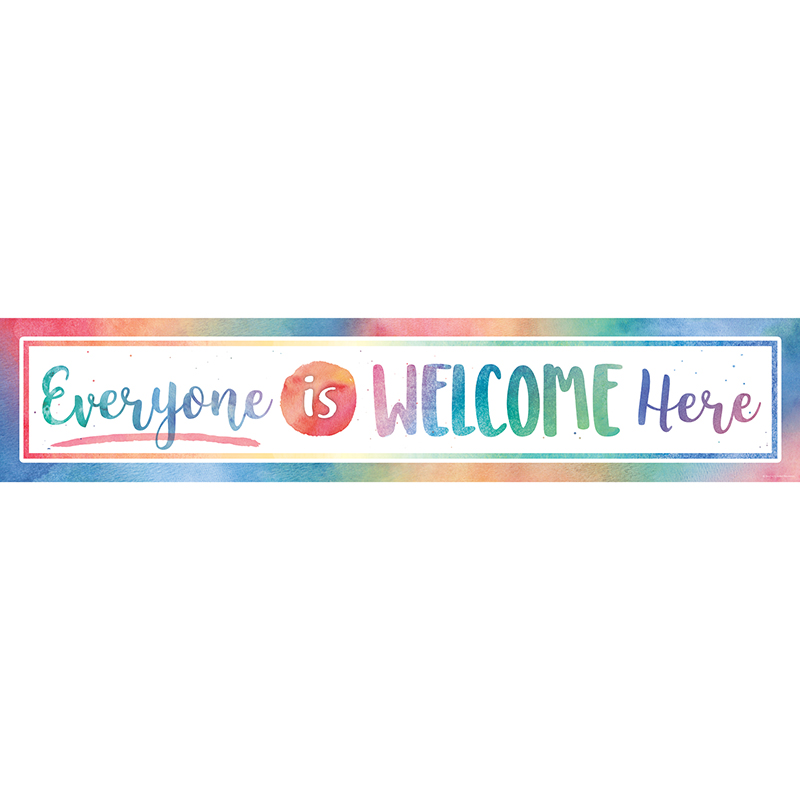 Picture of Teacher Created Resources TCR4394 Watercolor Everyone is Welcome Here Banner