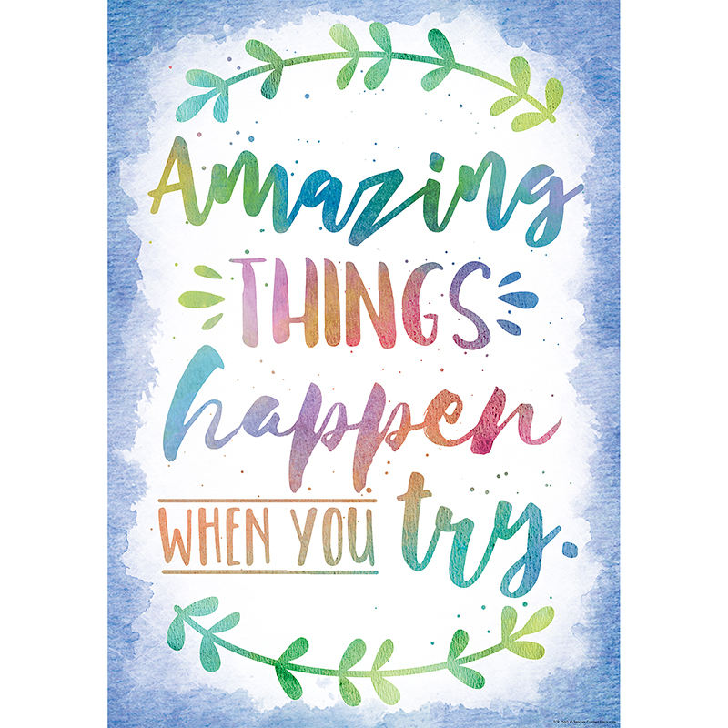 Picture of Teacher Created Resources TCR7559 Amazing Things Happen When You Try Positive Poster