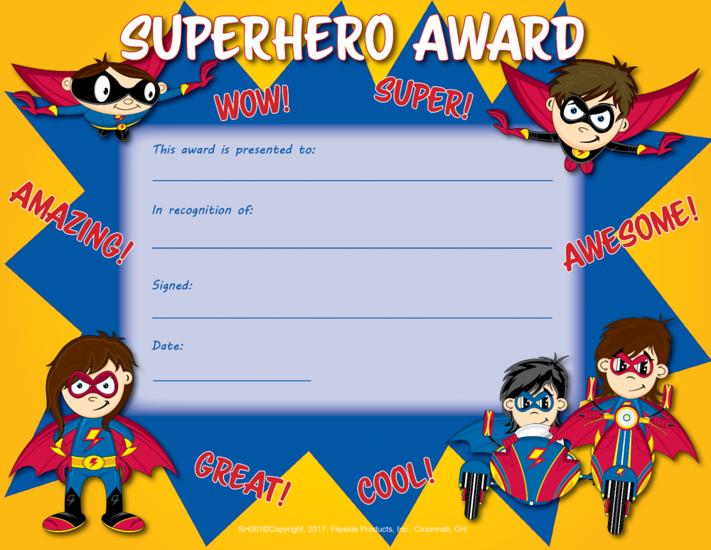 Picture of Flipside FLPSH001 Superhero Certificate Application