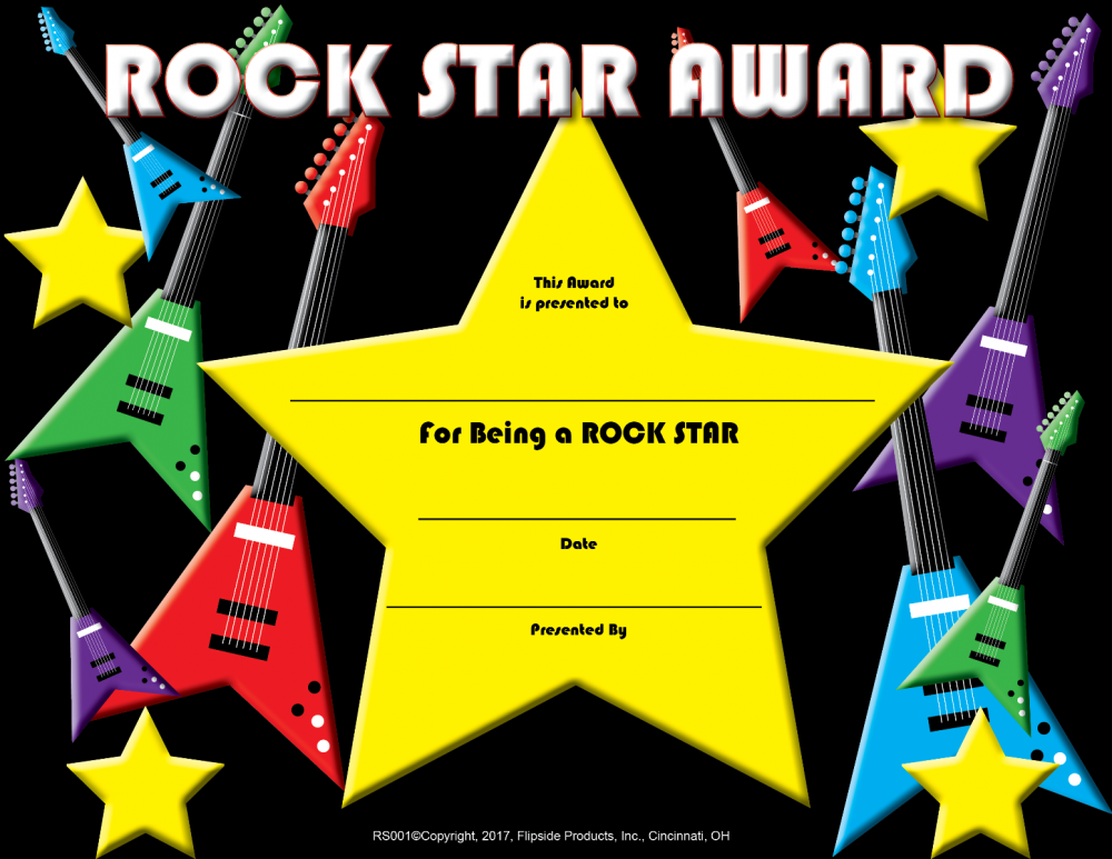 Picture of Flipside FLPRS001 Rock Star Certificate