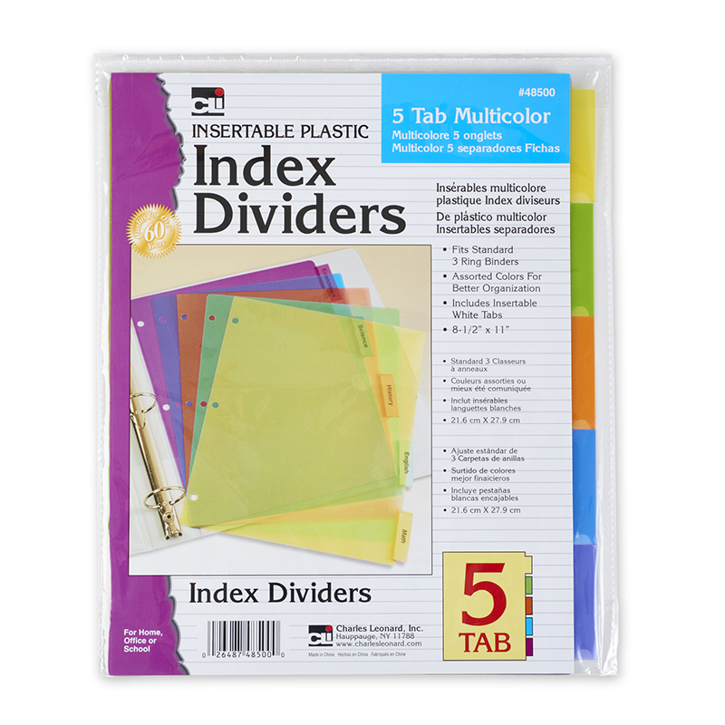 Picture of Charles Leonard CHL48500ST 5 Tab Index Dividers