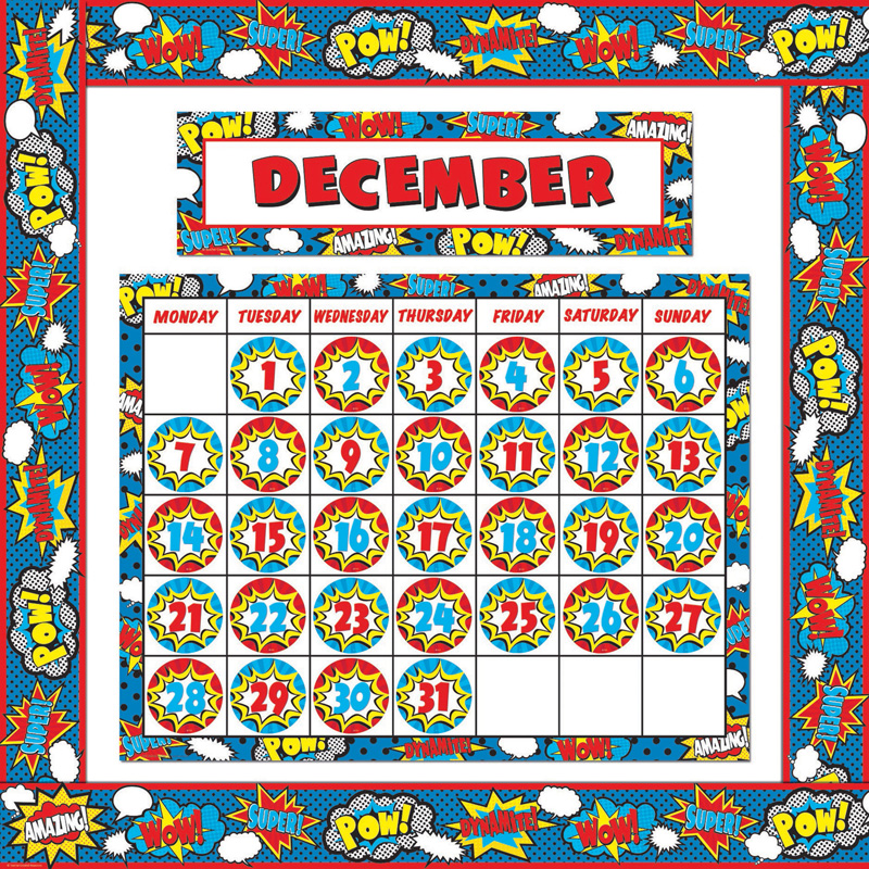 Picture of Teacher Created Resources TCR9540 Superhero Calendar Set