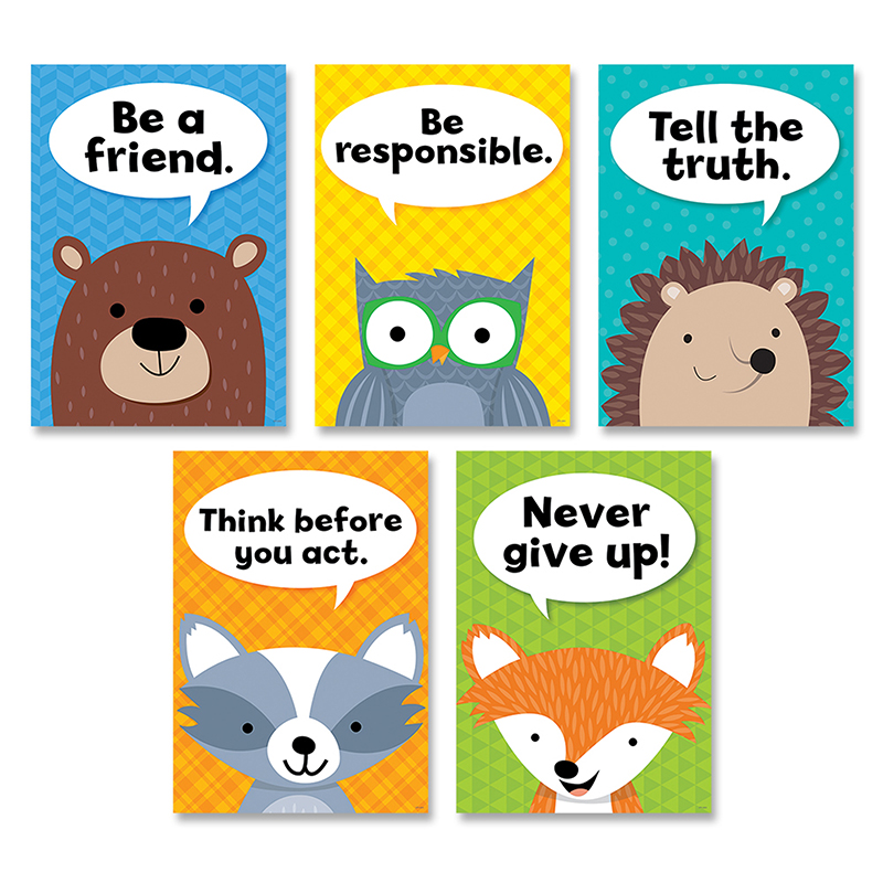 Picture of Creative Teaching Press CTP8697 Woodland Friends Character Traits Inspire U Poster - Pack of 5