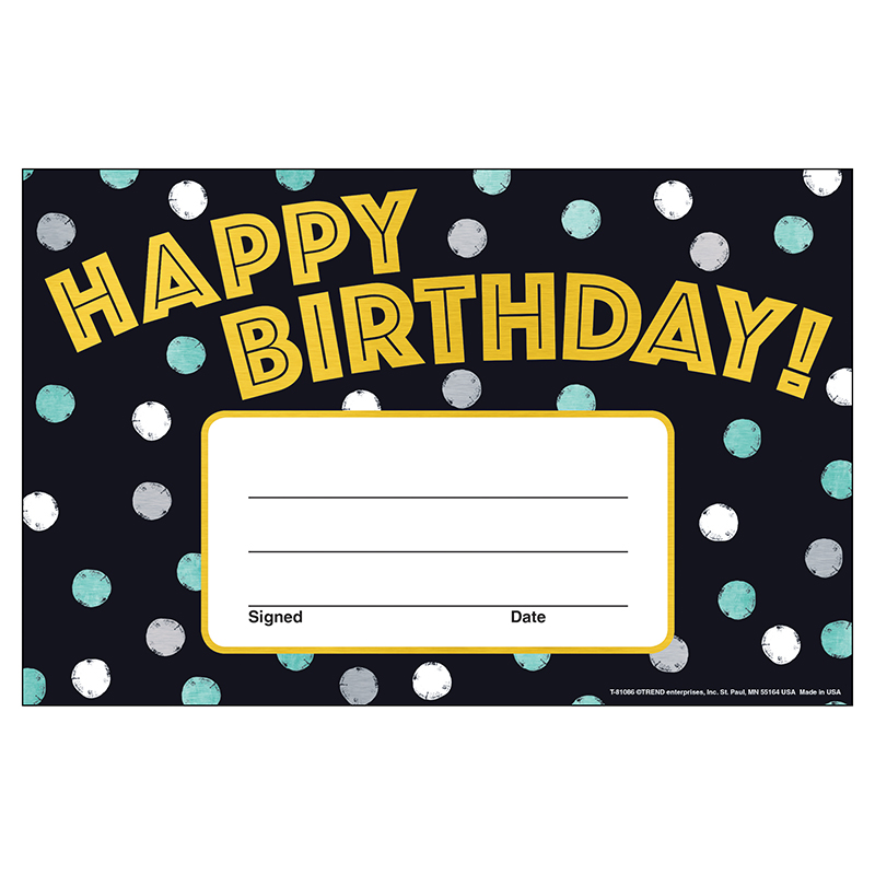 I Metal Birthday Recognition Awards, 30 Per Pack, 6 Packs