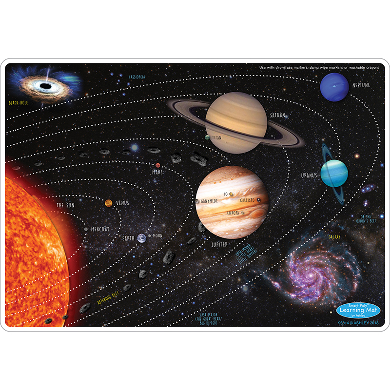 Picture of Ashley Productions ASH95014 12 x 17 in. Double Sided Solar System Learning Mat