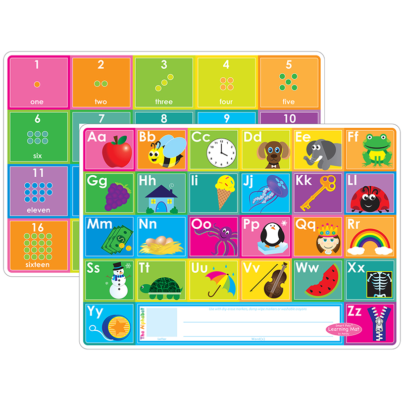 Picture of Ashley Productions ASH95020 12 x 17 in. Double-Sided ABC & Numbers 1-20 Learning Mat