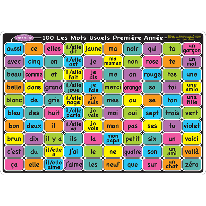 Picture of Ashley Productions ASH95026 12 x 17 in. Double-Sided French Sight Word Grade 1-2 Mat