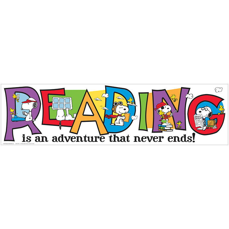 Picture of Eureka EU-849319 45 x 12 in. Peanuts Reading Banner